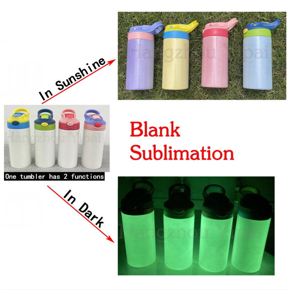 12oz Straight Kids Cups UV Color Changing Skinny Sublimation